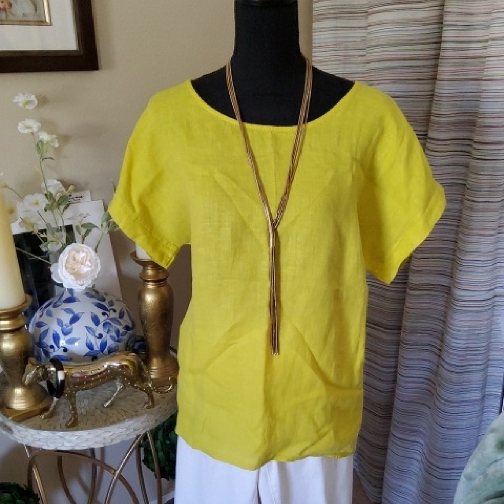 Yellow Linen  Women's Top.